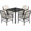 Image de vidaXL - 5-delige - Tuinset - met - kussens - poly - rattan - zwart