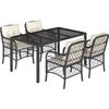 Image de vidaXL - 5-delige - Tuinset - met - kussens - poly - rattan - zwart
