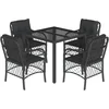 Image de vidaXL - 5-delige - Tuinset - met - kussens - poly - rattan - zwart