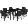 Image de vidaXL - 7-delige - Tuinset - met - kussens - poly - rattan - zwart
