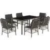 Image de vidaXL - 7-delige - Tuinset - met - kussens - poly - rattan - grijs