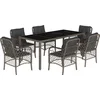 Image de vidaXL - 7-delige - Tuinset - met - kussens - poly - rattan - grijs