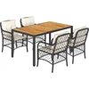 Image de vidaXL - 5-delige - Tuinset - met - kussens - poly - rattan - zwart