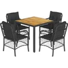 Image de vidaXL - 5-delige - Tuinset - met - kussens - poly - rattan - zwart