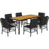 Image de vidaXL - 7-delige - Tuinset - met - kussens - poly - rattan - zwart