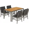 Image de vidaXL - 5-delige - Tuinset - met - kussens - poly - rattan - grijs