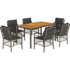 Image de vidaXL - 7-delige - Tuinset - met - kussens - poly - rattan - grijs
