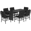Image de vidaXL - 7-delige - Tuinset - met - kussens - poly - rattan - zwart