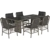 Image de vidaXL - 7-delige - Tuinset - met - kussens - poly - rattan - grijs
