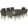 Image de vidaXL - 9-delige - Tuinset - met - kussens - poly - rattan - grijs