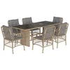 Image de vidaXL - 7-delige - Tuinset - met - kussens - poly - rattan - beige