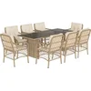 Image de vidaXL - 9-delige - Tuinset - met - kussens - poly - rattan - beige