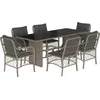 Image de vidaXL - 7-delige - Tuinset - met - kussens - poly - rattan - grijs