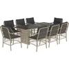 Image de vidaXL - 9-delige - Tuinset - met - kussens - poly - rattan - lichtgrijs