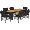 Image de vidaXL - 7-delige - Tuinset - met - kussens - poly - rattan - zwart