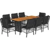 Image de vidaXL - 9-delige - Tuinset - poly - rattan - zwart