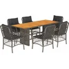 Image de vidaXL - 7-delige - Tuinset - met - kussens - poly - rattan - grijs