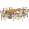 Image de vidaXL - 7-delige - Tuinset - met - kussens - poly - rattan - beige