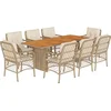 Image de vidaXL - 9-delige - Tuinset - met - kussens - poly - rattan - beige