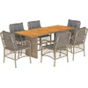 Image de vidaXL - 7-delige - Tuinset - met - kussens - poly - rattan - gemengd - beige