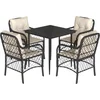 Image de vidaXL - 5-delige - Tuinset - met - kussens - poly - rattan - zwart
