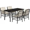 Image de vidaXL - 5-delige - Tuinset - met - kussens - poly - rattan - zwart