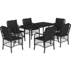 Image de vidaXL - 7-delige - Tuinset - met - kussens - poly - rattan - zwart