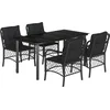 Image de vidaXL - 5-delige - Tuinset - met - kussens - poly - rattan - zwart