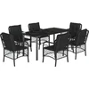 Image de vidaXL - 7-delige - Tuinset - met - kussens - poly - rattan - zwart
