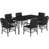 Image de vidaXL - 7-delige - Tuinset - met - kussens - poly - rattan - zwart