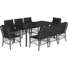Image de vidaXL - 9-delige - Tuinset - poly - rattan - zwart