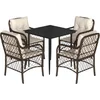 Image de vidaXL - 5-delige - Tuinset - met - kussens - poly - rattan - bruin