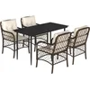 Image de vidaXL - 5-delige - Tuinset - met - kussens - poly - rattan - bruin