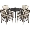 Image de vidaXL - 5-delige - Tuinset - met - kussens - poly - rattan - bruin