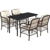 Image de vidaXL - 5-delige - Tuinset - met - kussens - poly - rattan - bruin