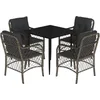 Image de vidaXL - 5-delige - Tuinset - met - kussens - poly - rattan - grijs