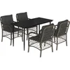 Image de vidaXL - 5-delige - Tuinset - met - kussens - poly - rattan - grijs