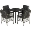 Image de vidaXL - 5-delige - Tuinset - met - kussens - poly - rattan - grijs