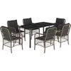 Image de vidaXL - 7-delige - Tuinset - met - kussens - poly - rattan - grijs