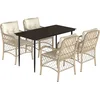 Image de vidaXL - 5-delige - Tuinset - met - kussens - poly - rattan - beige