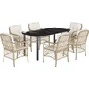 Image de vidaXL - 7-delige - Tuinset - met - kussens - poly - rattan - beige