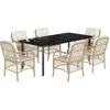 Image de vidaXL - 7-delige - Tuinset - met - kussens - poly - rattan - beige
