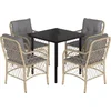Image de vidaXL - 5-delige - Tuinset - met - kussens - poly - rattan - gemengd - beige