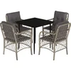 Image de vidaXL - 5-delige - Tuinset - met - kussens - poly - rattan - lichtgrijs