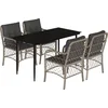 Image de vidaXL - 5-delige - Tuinset - met - kussens - poly - rattan - lichtgrijs
