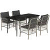 Image de vidaXL - 5-delige - Tuinset - met - kussens - poly - rattan - lichtgrijs