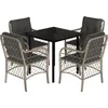 Image de vidaXL - 5-delige - Tuinset - met - kussens - poly - rattan - lichtgrijs