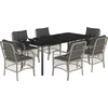 Image de vidaXL - 7-delige - Tuinset - met - kussens - poly - rattan - grijs