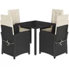 Image de vidaXL - 5-delige - Tuinset - met - kussens - poly - rattan - zwart