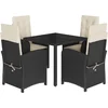 Image de vidaXL - 5-delige - Tuinset - met - kussens - poly - rattan - zwart
